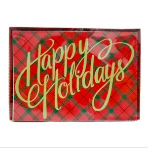 Happy Holidays 14 Count Christmas Plaid Greeting Cards & Envelopes Boxed Set NWT